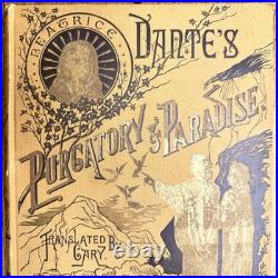 Antique 1890 Dante Purgatory & Paradise Book Gustave Dore HC Cassell Illustrated