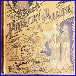Antique 1890 Dante Purgatory & Paradise Book Gustave Dore HC Cassell Illustrated