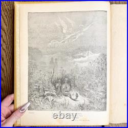 Antique 1890 Dante Purgatory & Paradise Book Gustave Dore HC Cassell Illustrated