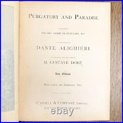 Antique 1890 Dante Purgatory & Paradise Book Gustave Dore HC Cassell Illustrated