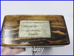 Antique 1890 Religious Catholic Holy Oil Stock Bottle Wood Box Containers & Key