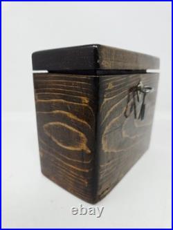 Antique 1890 Religious Catholic Holy Oil Stock Bottle Wood Box Containers & Key