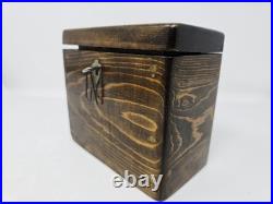 Antique 1890 Religious Catholic Holy Oil Stock Bottle Wood Box Containers & Key