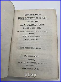Antique-1898- Religious Theology- INSTITUTIONES PHILOSOPHICÆ, Vol. 2, Madrid
