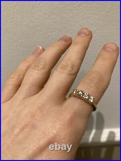 Antique 18ct Gold 4 Stone Diamond Ring Size P