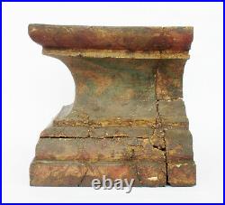 Antique 18th/19th Century Carved Wood Pedestal Wooden Base. Religious Decor