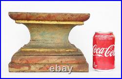Antique 18th/19th Century Carved Wood Pedestal Wooden Base. Religious Decor