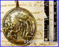 Antique 18th Century Archangels O. L. Of Pillar St. Rita Pilgrimage Bronze Medal