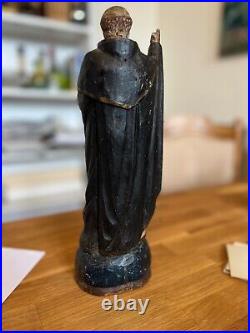 Antique 18th Century Carved Saint Antoine French Religious Figure 1700's