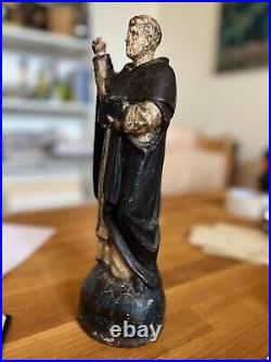 Antique 18th Century Carved Saint Antoine French Religious Figure 1700's