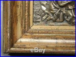 Antique 18th Century Silver Gilt Architecture Bronze Sculpture Holy Family Italy