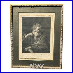 Antique 18th Century Van Dyck Pinx Religious Christian Portrait Print of St Paul Antique 18th Century Van Dyck Pinx Religious Christian Portrait Print of St Paul