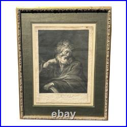 Antique 18th Century Van Dyck Pinx Religious Christian Portrait Print of St Paul Antique 18th Century Van Dyck Pinx Religious Christian Portrait Print of St Paul