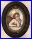 Antique-18th-c-Wood-Religious-Framed-Hand-Painted-Porcelain-Picture-ANGEL-01-ztwv