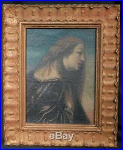 Antique 18th century Old Master Painting Baroque Picture Frame Mary Magdalene