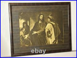 Antique 1900s Framed Christ & The Rich Youth Ruler Religious Print Hoffman 16x20 Antique 1900s Framed Christ & The Rich Youth Ruler Religious Print Hoffman 16x20