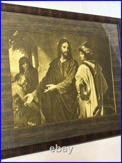Antique 1900s Framed Christ & The Rich Youth Ruler Religious Print Hoffman 16x20 Antique 1900s Framed Christ & The Rich Youth Ruler Religious Print Hoffman 16x20