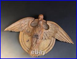 Antique 1900s Holy spirit Pigeon Religious wood carving plaque