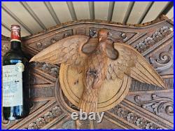 Antique 1900s Holy spirit Pigeon Religious wood carving plaque