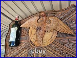 Antique 1900s Holy spirit Pigeon Religious wood carving plaque