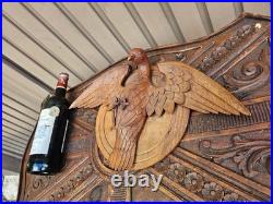 Antique 1900s Holy spirit Pigeon Religious wood carving plaque