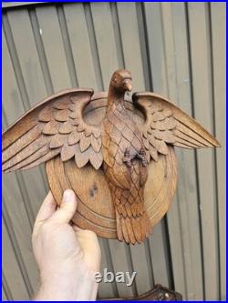 Antique 1900s Holy spirit Pigeon Religious wood carving plaque