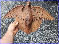 Antique 1900s Holy spirit Pigeon Religious wood carving plaque
