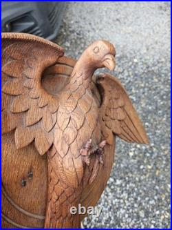 Antique 1900s Holy spirit Pigeon Religious wood carving plaque
