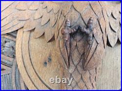 Antique 1900s Holy spirit Pigeon Religious wood carving plaque