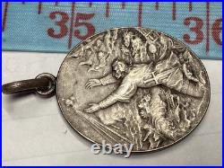 Antique 1901 Religious Medal Our Lady of Light Virgin Christ Jules Hippolyte