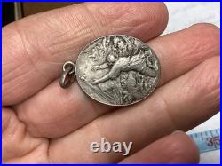 Antique 1901 Religious Medal Our Lady of Light Virgin Christ Jules Hippolyte