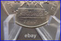 Antique 1901 Silver French Catholic Medal Virgin Mary Congregation des Enfants