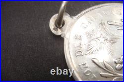 Antique 1901 Silver French Catholic Medal Virgin Mary Congregation des Enfants