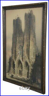 Antique 1910s Jacobi Rheims Cathedral Etching Re-Proof After J. A. Brewer 22