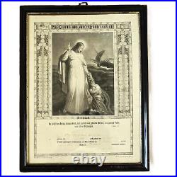 Antique 1915 German Confirmation Certificate Framed Religious Jesus Saving Peter Antique 1915 German Confirmation Certificate Framed Religious Jesus Saving Peter