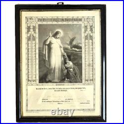 Antique 1915 German Confirmation Certificate Framed Religious Jesus Saving Peter Antique 1915 German Confirmation Certificate Framed Religious Jesus Saving Peter