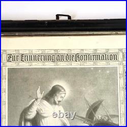 Antique 1915 German Confirmation Certificate Framed Religious Jesus Saving Peter Antique 1915 German Confirmation Certificate Framed Religious Jesus Saving Peter