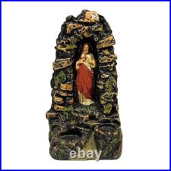 Antique 1922 Chalkware Jesus Sacred Heart 15 Religious Shrine/Altar Statue