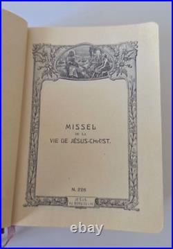 Antique 1924 French Missel de la Vie de Jésus-Christ Leather Gold Gilt Edges