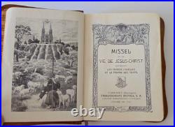 Antique 1924 French Missel de la Vie de Jésus-Christ Leather Gold Gilt Edges