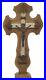 Antique-1927-French-Footed-Wood-Metal-Tabletop-Crucifix-Religious-Home-Decor-01-cap