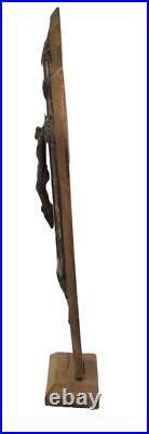 Antique 1927 French Footed Wood Metal Tabletop Crucifix Religious Home Decor Antique 1927 French Footed Wood Metal Tabletop Crucifix Religious Home Decor