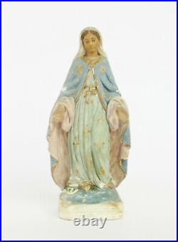Antique 19th/20th century Our Lady of Graces religious plaster sculpture figure