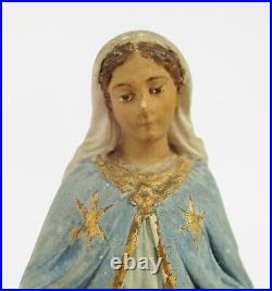 Antique 19th/20th century Our Lady of Graces religious plaster sculpture figure