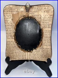 Antique 19th C Miniature Painting On Porcelain Madonna & Child Double Framed