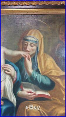 Antique 19th C Original Oil on Canvas Religious Painting