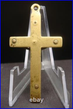 Antique 19th Century Bronze Crucifix Pendant Rare Catholic Religious Cross Antique 19th Century Bronze Crucifix Pendant Rare Catholic Religious Cross