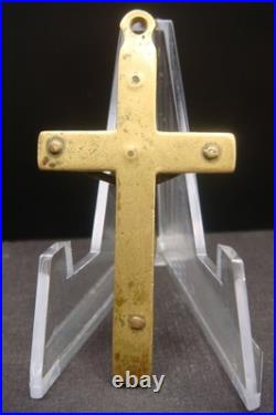 Antique 19th Century Bronze Crucifix Pendant Rare Catholic Religious Cross Antique 19th Century Bronze Crucifix Pendant Rare Catholic Religious Cross
