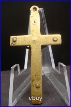 Antique 19th Century Bronze Crucifix Pendant Rare Catholic Religious Cross Antique 19th Century Bronze Crucifix Pendant Rare Catholic Religious Cross