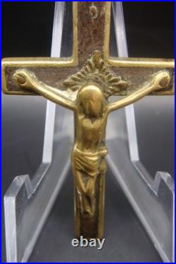 Antique 19th Century Bronze Crucifix Pendant Rare Catholic Religious Cross Antique 19th Century Bronze Crucifix Pendant Rare Catholic Religious Cross